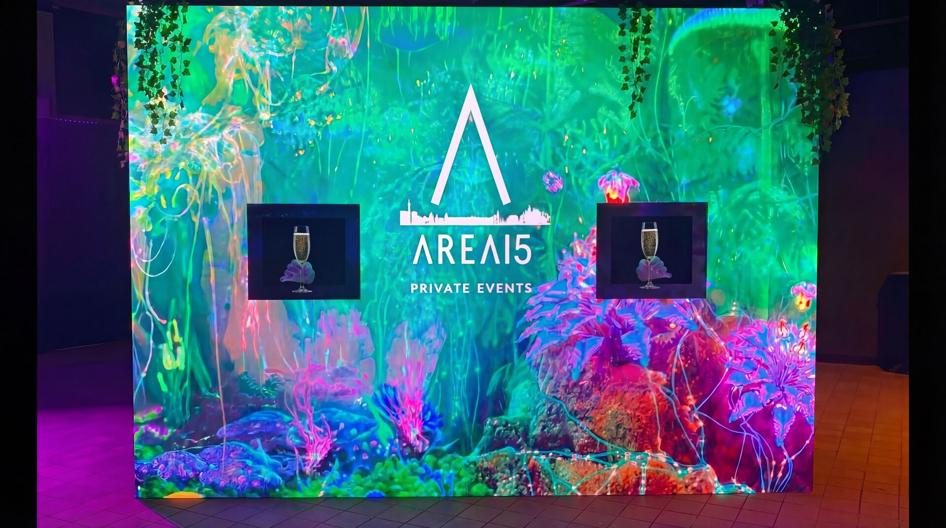 LED Champagne Service Wall